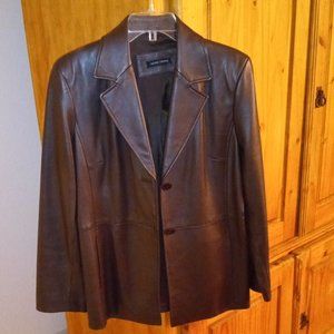 Women's Valerie Stevens brown leather jacket
